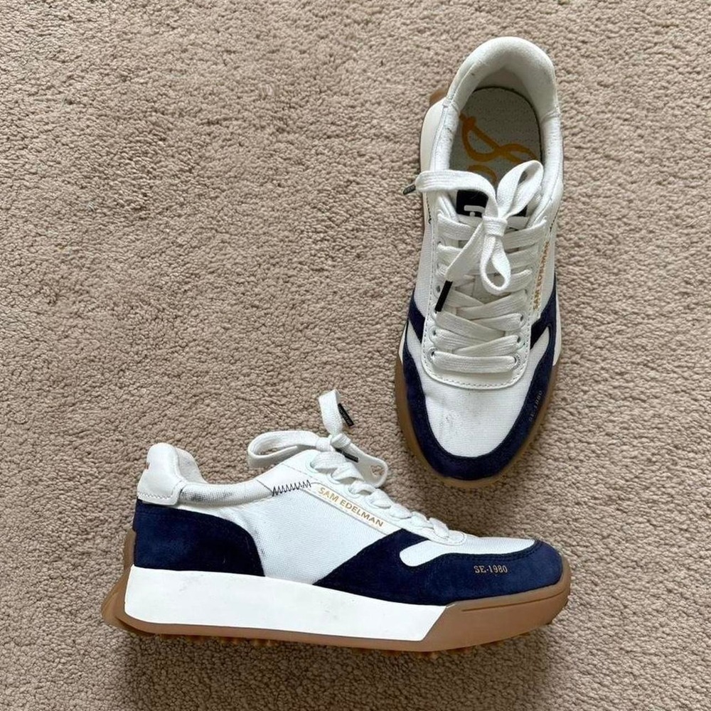 Sam edelman navy white platform sneakers